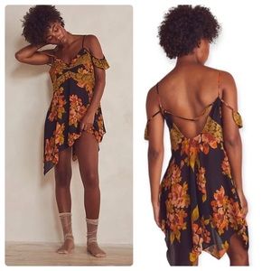 NWT Free People Monday Morning Floral Trapeze Slip Dress XS